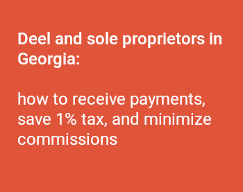Deel and sole proprietors in Georgia — how to set up payments and save 1% tax