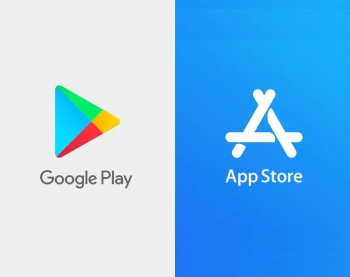 How do I register a developer account with the App Store and Google Play through a Georgia business?